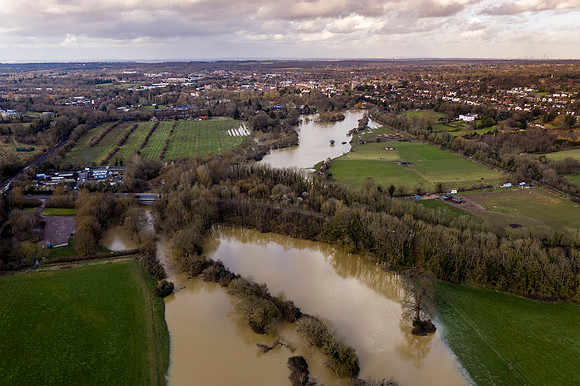 River Mole Flooding, Leatherhead, Surrey - 17th Feb 2020