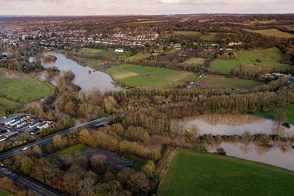 River Mole Flooding, Leatherhead, Surrey - 17th Feb 2020