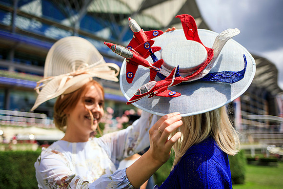 RAF themed hats at Royal Ascot Armed Forces Day - 21 June 2019