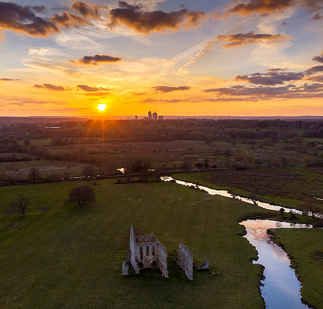 Newark Priory Sunset - 4th April 2020